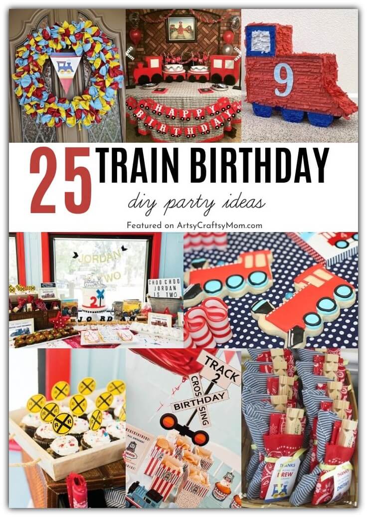 Kids love trains, making it a great party theme! Here are some awesome DIY train party ideas featuring decor, food, cakes, games and more!