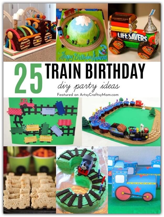 Kids love trains, making it a great party theme! Here are some awesome DIY train party ideas featuring decor, food, cakes, games and more!