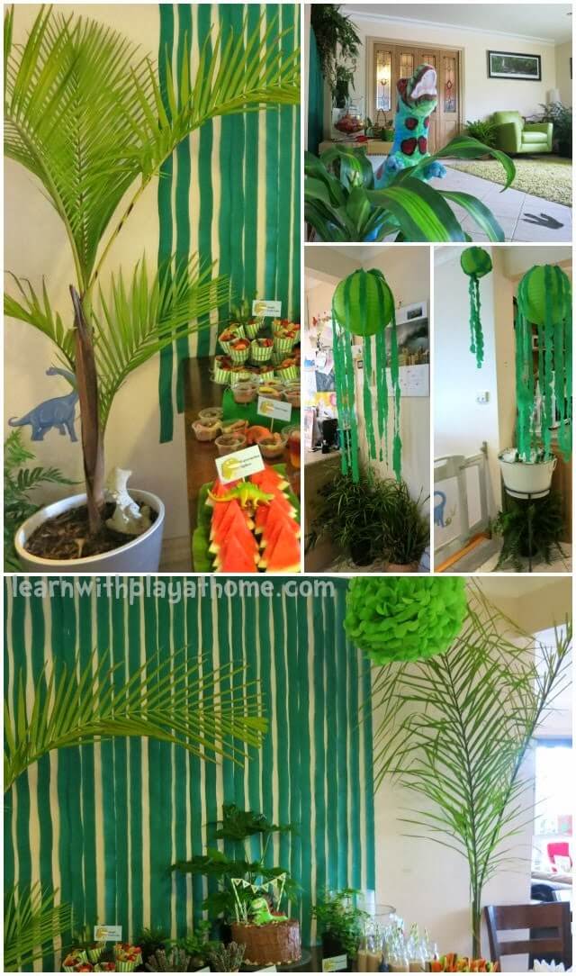 Planning a dinosaur-themed party for kids? Take a look at the coolest ideas for decorations, printables, games, party foods, cakes and more!