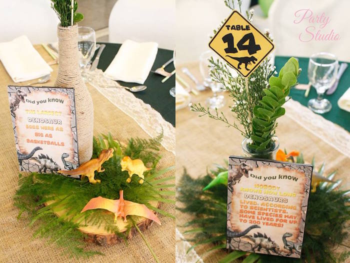 Planning a dinosaur-themed party for kids? Take a look at the coolest ideas for decorations, printables, games, party foods, cakes and more!