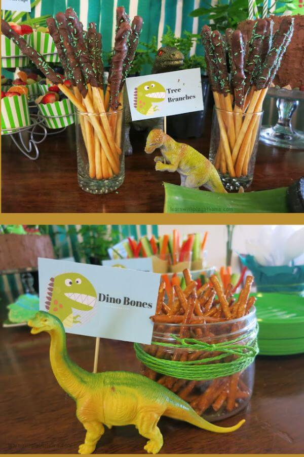 Planning a dinosaur-themed party for kids? Take a look at the coolest ideas for decorations, printables, games, party foods, cakes and more!