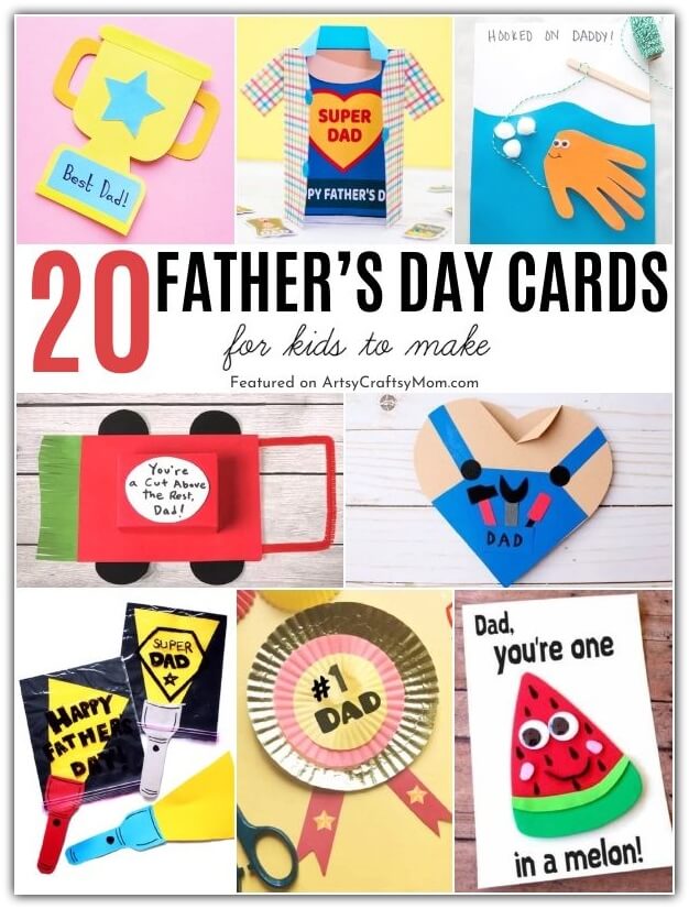 This Father's Day, gift Dad a big smile by giving him a handmade card! Here are some super cute DIY Cards for Father's Day for kids to make.