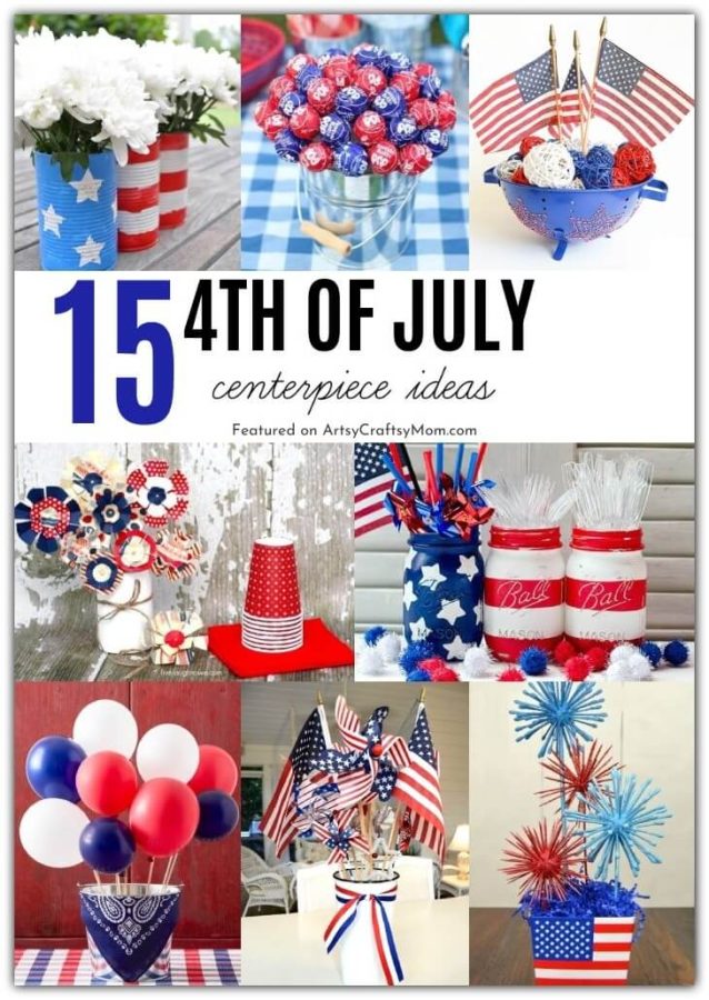 If you're having a party on the 4th of July, you certainly need an attractive table! Get it done quickly with these last-minute 4th of July Centerpiece Decor ideas!