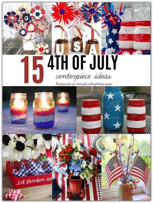 15 Easy Last-Minute 4th of July Centerpiece Decor Ideas 18 If you're having a party on the 4th of July, you certainly need an attractive table! Get it done quickly with these last-minute 4th of July Centerpiece Decor ideas!