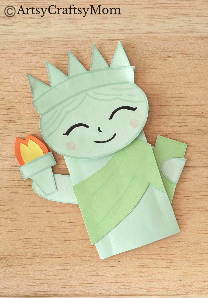 Cute Paper Bag Statue of Liberty Craft for Kids 1 We've got the perfect project for kids to try this 4th of July - a paper bag Statue of Liberty craft! It is really easy to make, & looks amazing when done!