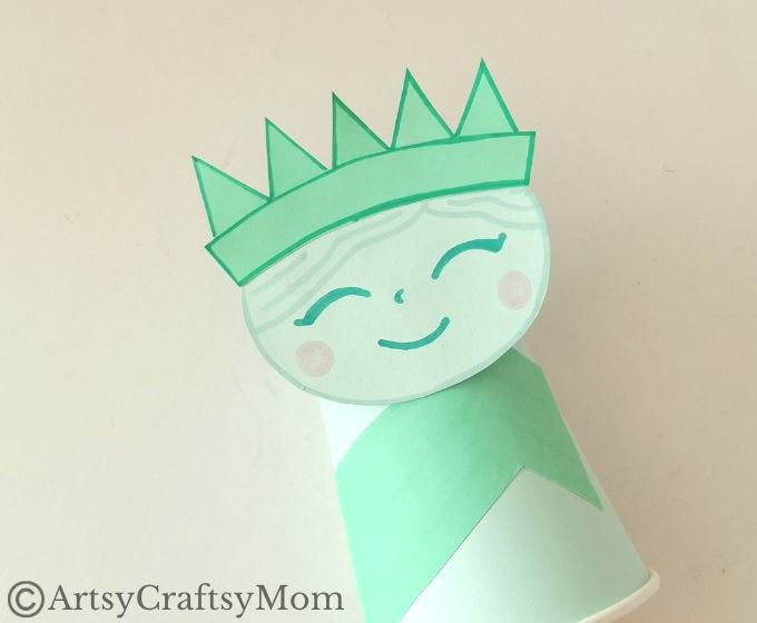 Get ready to celebrate the 4th of July with a cute paper cup Statue of Liberty craft! Grab our printable template & follow all the instructions - that's all!