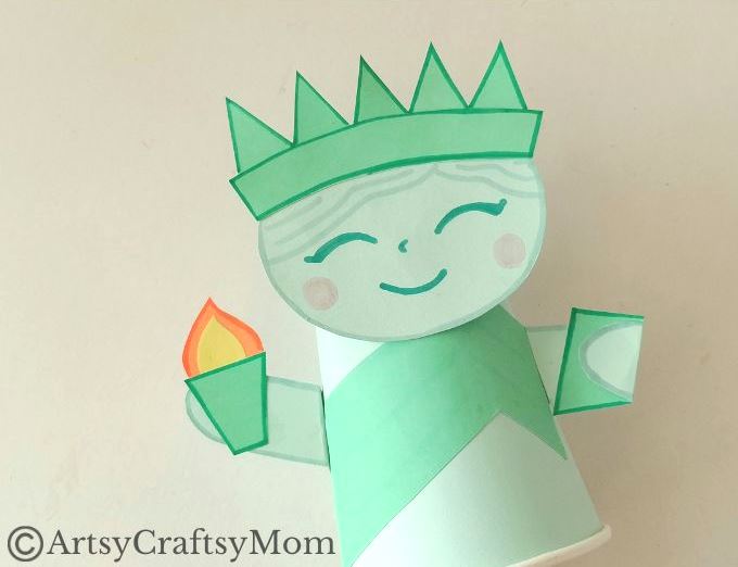 Get ready to celebrate the 4th of July with a cute paper cup Statue of Liberty craft! Grab our printable template & follow all the instructions - that's all!