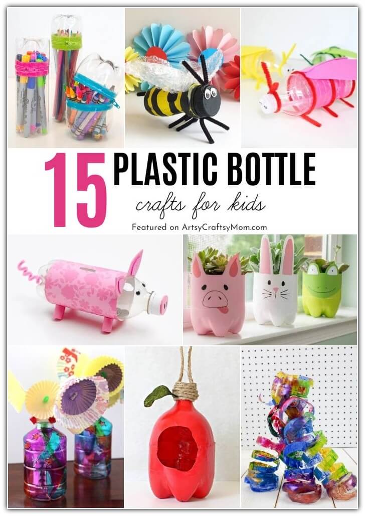 Don't throw away those plastic bottles - put them to good use with these plastic bottle crafts for kids! Perfect for World Environment Day!