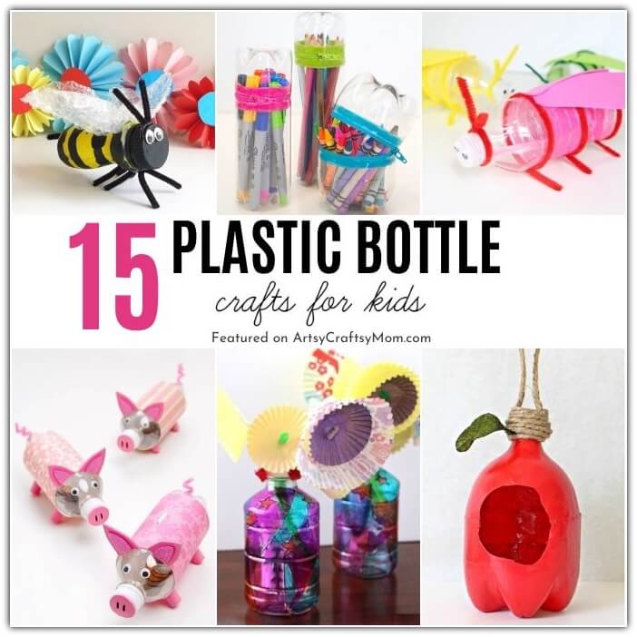 Don't throw away those plastic bottles - put them to good use with these plastic bottle crafts for kids! Perfect for World Environment Day!
