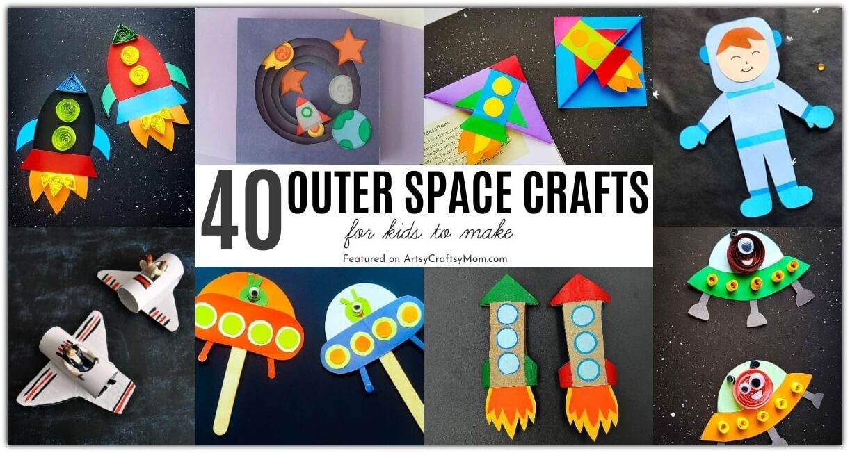 Learn about the planets, galaxies and more with these awesome Outer Space Crafts for Kids! Perfect for Show and Tell or summer STEAM projects!