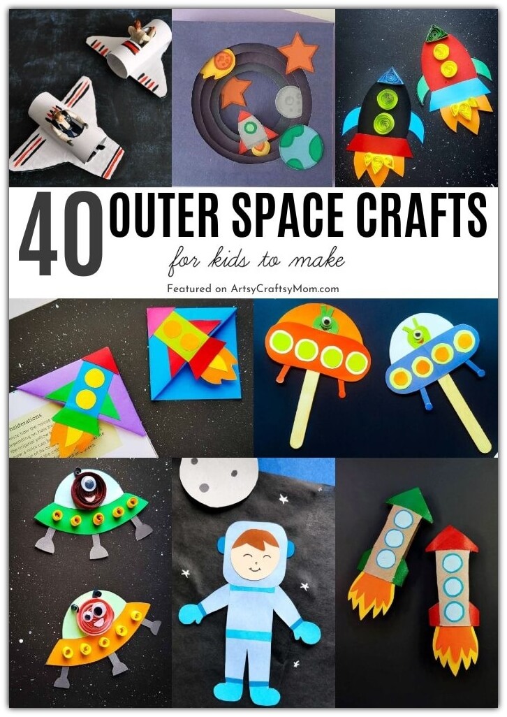 Learn about the planets, galaxies and more with these awesome Outer Space Crafts for Kids! Perfect for Show and Tell or summer STEAM projects!