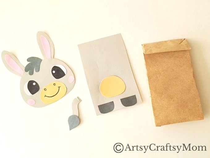 Paper Bag Donkey Puppet 10 Donkeys are adorable and hard working - a rare combination! Today we celebrate these industrious creatures with a cute paper bag donkey puppet.