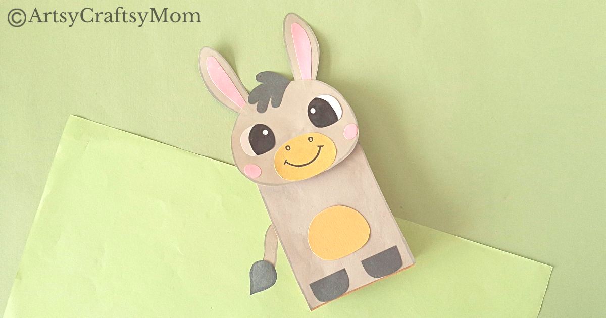 Paper Bag Donkey Puppet 16 Donkeys are adorable and hard working - a rare combination! Today we celebrate these industrious creatures with a cute paper bag donkey puppet.