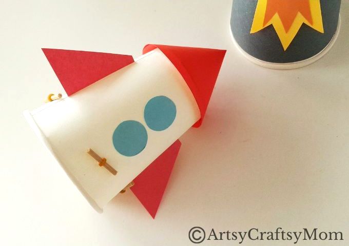 Rockets are fun, but flying ones are better! Here is a fun paper cup flying rocket craft that gives kids the feel of launching a real rocket!