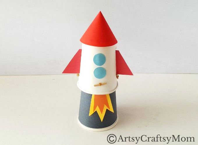 Rockets are fun, but flying ones are better! Here is a fun paper cup flying rocket craft that gives kids the feel of launching a real rocket!