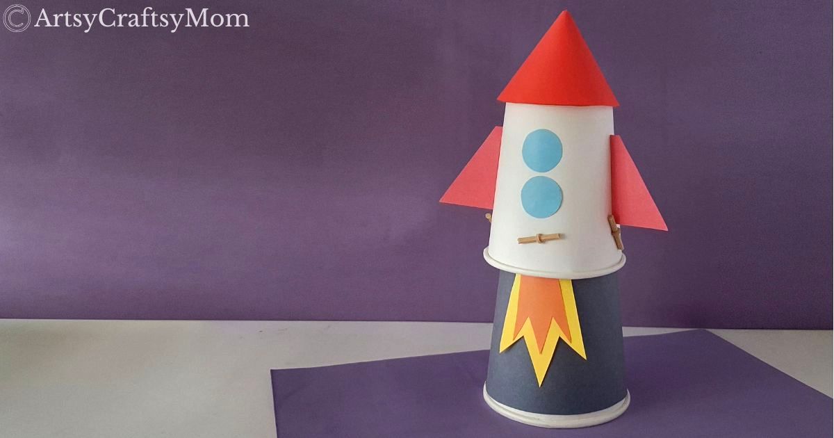 Rockets are fun, but flying ones are better! Here is a fun paper cup flying rocket craft that gives kids the feel of launching a real rocket!