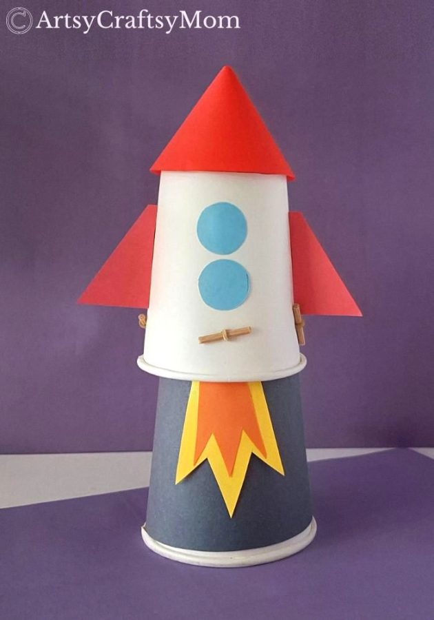 Rockets are fun, but flying ones are better! Here is a fun paper cup flying rocket craft that gives kids the feel of launching a real rocket!