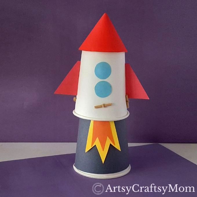 Rockets are fun, but flying ones are better! Here is a fun paper cup flying rocket craft that gives kids the feel of launching a real rocket!