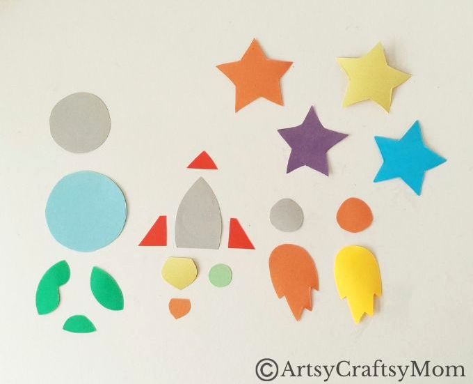 This Space-Themed Paper Art Project for Kids proves that you can make art with little more than colored craft paper and basic craft supplies!