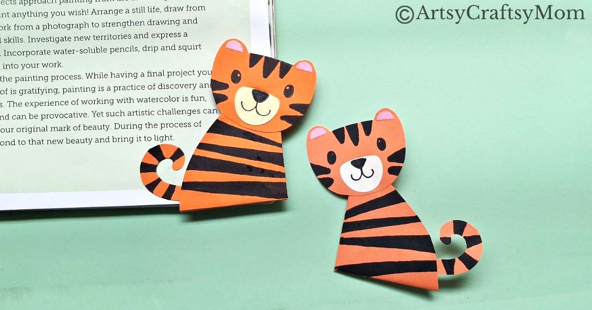Tiger Corner Bookmark Papercraft 14 Whether it's International Tiger Day or World Wildlife Day, this tiger corner bookmark is the perfect craft to make! Perfect for learning about India too!