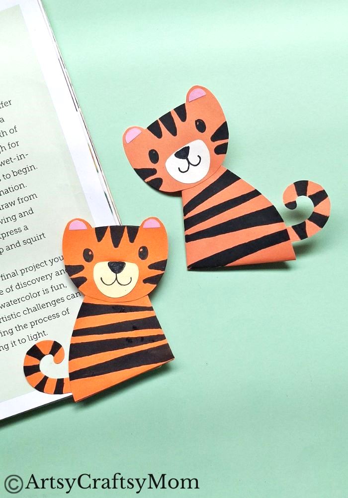 Tiger Corner Bookmark Papercraft 1 Whether it's International Tiger Day or World Wildlife Day, this tiger corner bookmark is the perfect craft to make! Perfect for learning about India too!