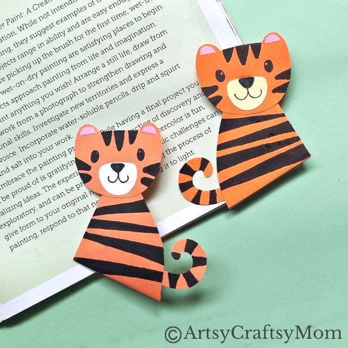 Tiger Corner Bookmark Papercraft 12 Whether it's International Tiger Day or World Wildlife Day, this tiger corner bookmark is the perfect craft to make! Perfect for learning about India too!