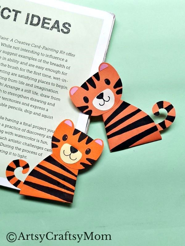 Tiger Corner Bookmark Papercraft 13 Whether it's International Tiger Day or World Wildlife Day, this tiger corner bookmark is the perfect craft to make! Perfect for learning about India too!