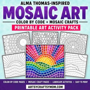 Alma Thomas-Inspired Mosaic Art Activities | Color by Code & Landscape Crafts