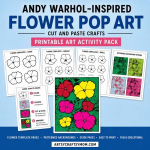 Andy Warhol Inspired Flower Pop Art | Color, Cut and Paste Craft