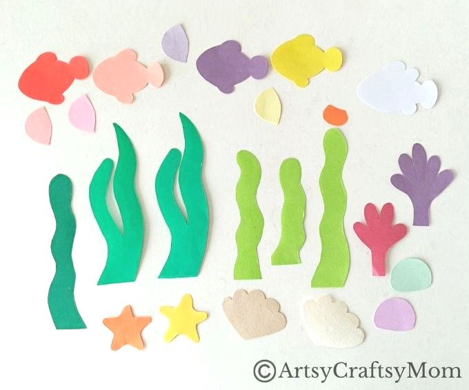 Celebrate the wonderful diversity of ocean life as you make this beautiful cardboard box underwater diorama, filled with colorful fish and plants!