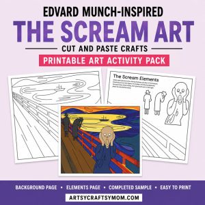 Edvard Munch-Inspired The Scream Art Activity | Color, Cut and Paste Craft