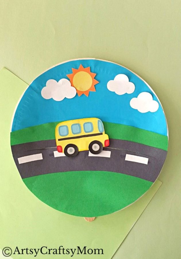 Grab any spare paper plates you have because we're going to make a fun moving school bus craft! It's perfect for Back To School Season!