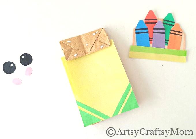 We've got the perfect Back to School project for you - a cute little notebook and crayons paper bag craft! Comes with a printable template!