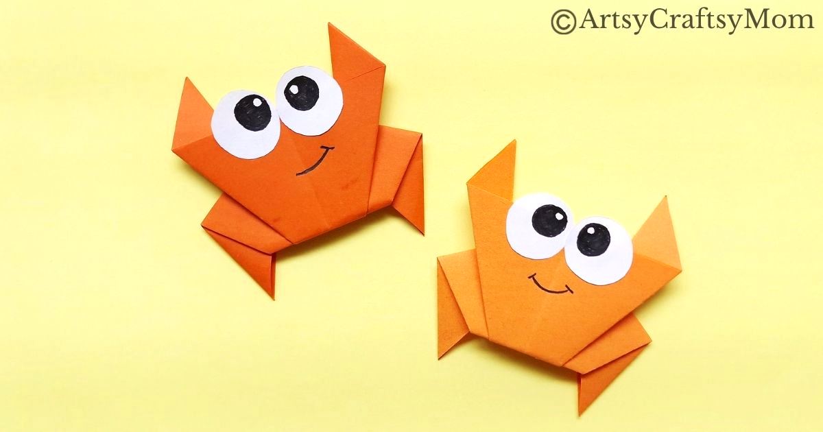 Once you're used to the easy Origami tutorials, it's time to challenge yourself, and we've got the perfect project for it - an Origami Crab Craft for Kids!