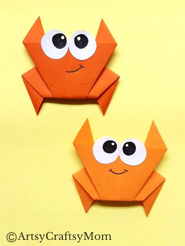 Once you're used to the easy Origami tutorials, it's time to challenge yourself, and we've got the perfect project for it - an Origami Crab Craft for Kids!