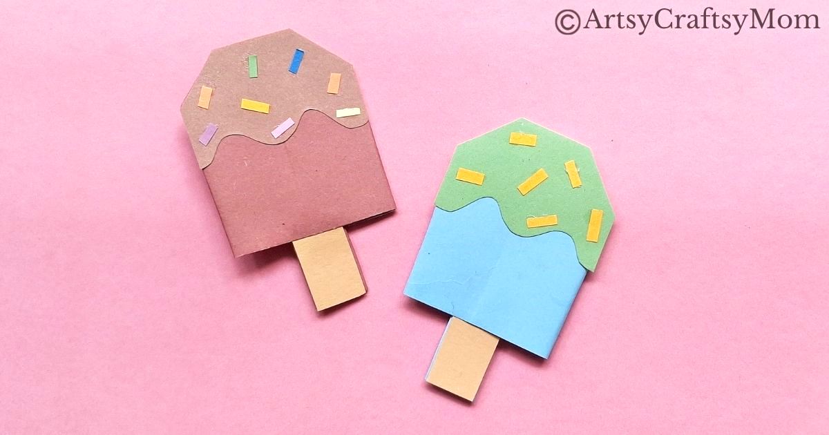 Summer's the time for a nice, refreshing Popsicle - and a fun, Origami Popsicle Craft! All you need is craft paper, and you're ready to get crafting!