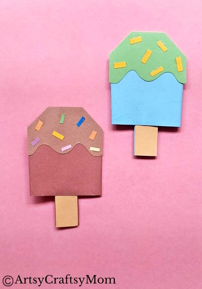 Summer's the time for a nice, refreshing Popsicle - and a fun, Origami Popsicle Craft! All you need is craft paper, and you're ready to get crafting!