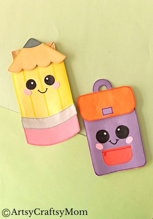 If you're looking for a fun and colorful back to school craft this year, we've got the perfect one for you - a paper bag pencil and backpack craft!