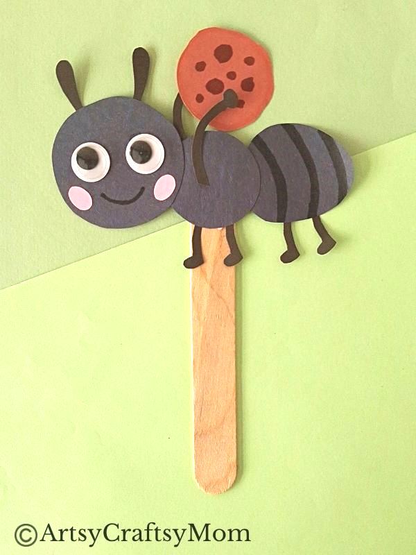 Popsicle Stick Ant Puppet Craft for Kid 14 If you're waiting to audition for the perfect ant character for your puppet show, fret no more! Here is a DIY popsicle stick ant puppet craft for you!