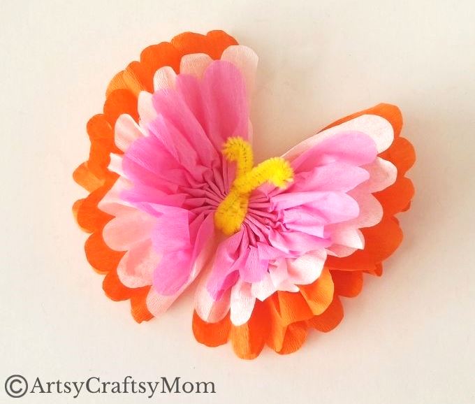 It's amazing how easily colored tissue paper transforms into a gorgeous butterfly, with some help from a pipe cleaner! Perfect for beginner crafters!