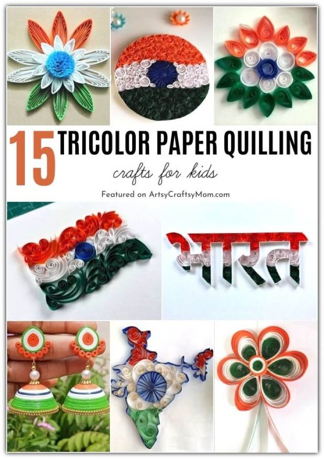 Celebrate India's Independence in style this 15th August - with some stunning tricolor paper quilling ideas! Includes flowers, jewelry and more!