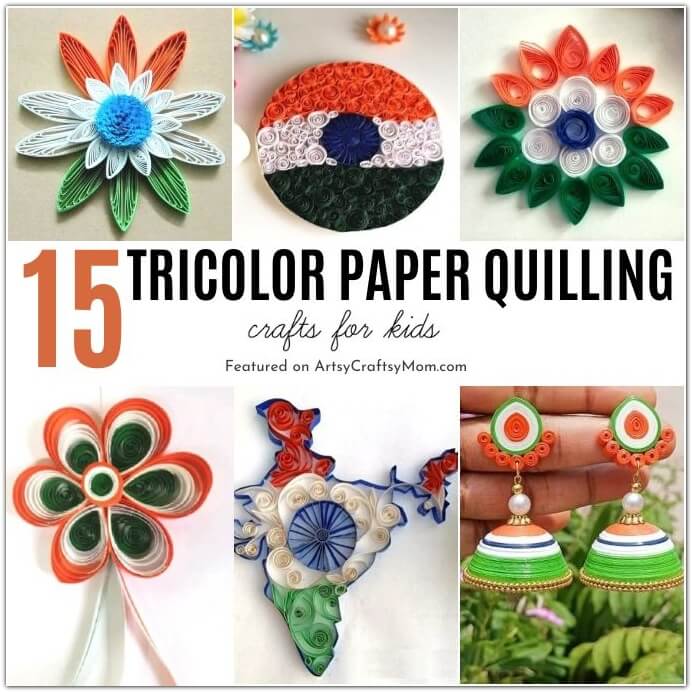 15 Tricolor Paper Quilling Ideas for Independence Day 17 Celebrate India's Independence in style this 15th August - with some stunning tricolor paper quilling ideas! Includes flowers, jewelry and more!