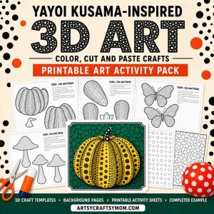 Yayoi Kusama Inspired 3D Art Activity | Color, Cut and Paste Craft for Kids