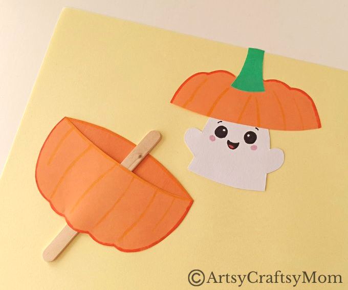 Two Halloween icons come together in this ghost in a pumpkin craft - a ghost, of course, and a Jack o' lantern! Easy to make and fun to play with!