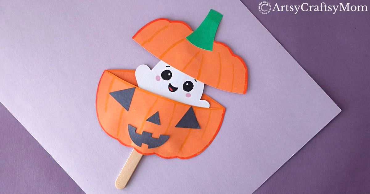 Two Halloween icons come together in this ghost in a pumpkin craft - a ghost, of course, and a Jack o' lantern! Easy to make and fun to play with!
